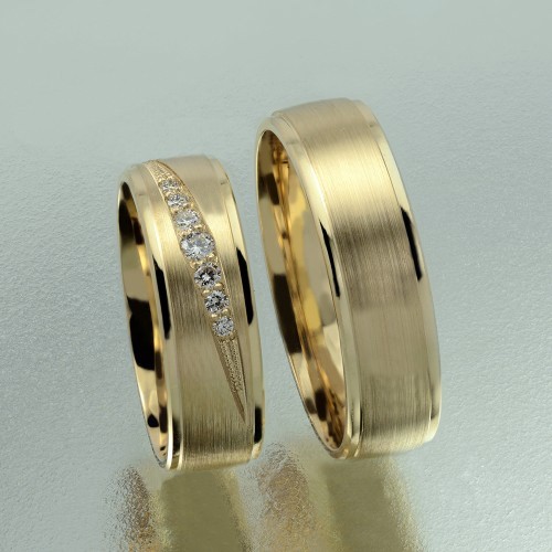 6 mm Sárga arany Karikagyűrű pár VD29S