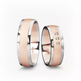 6 mm Vörös-Fehér arany Karikagyűrű pár VD08VF