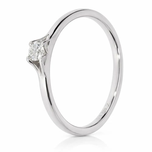 Fehér arany gyémánt gyűrű 0,115 ct kővel elegáns dizájn