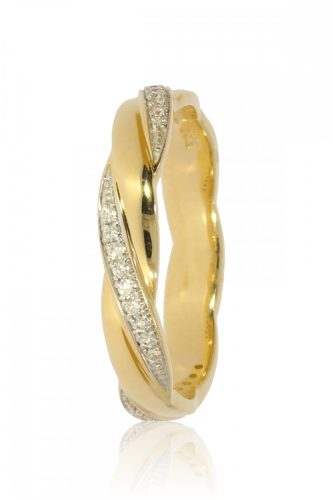 Sárga arany gyémánt köves gyűrű 72734