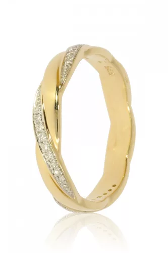 Sárga arany gyémánt köves gyűrű 72734