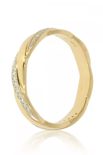 Sárga arany gyémánt köves gyűrű 72734