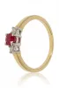 Sárga-Fehér arany gyémánt és rubin köves gyűrű 72745
