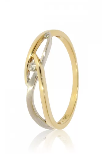 Sárga-Fehér arany gyémánt köves gyűrű 72772