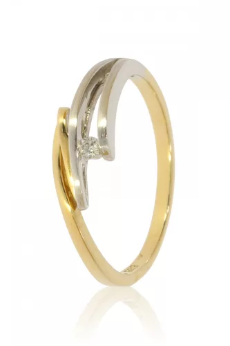 Sárga-Fehér arany gyémánt köves gyűrű 72778