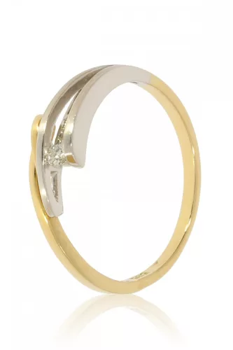 Sárga-Fehér arany gyémánt köves gyűrű 72778