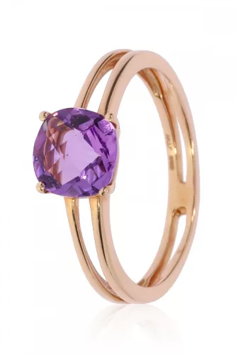 Vörös arany ametiszt köves gyűrű 73731