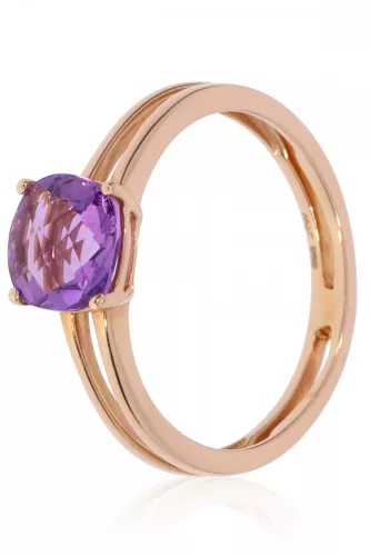 Vörös arany ametiszt köves gyűrű 73731