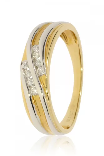 Sárga-Fehér arany gyémánt köves gyűrű 73746