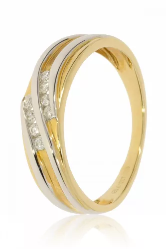 Sárga-Fehér arany gyémánt köves gyűrű 73746