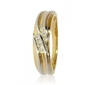 Sárga-Fehér arany gyémánt köves gyűrű 73748