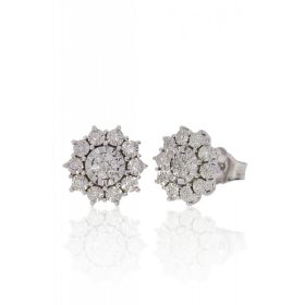 Fehér arany gyémánt köves stekkeres fülbevaló 73753