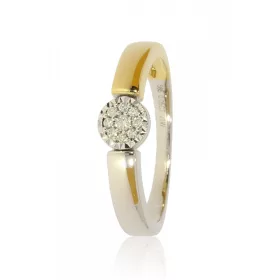 Sárga-Fehér arany gyémánt köves gyűrű 73763