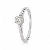 Fehér arany gyémánt gyűrű 0,48 ct kővel hatkarmos foglalatban - 74723