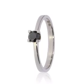 Fehér arany fekete gyémánt köves gyűrű 74793