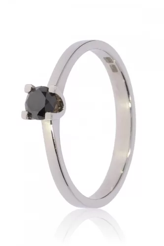 Fehér arany fekete gyémánt köves gyűrű 74793