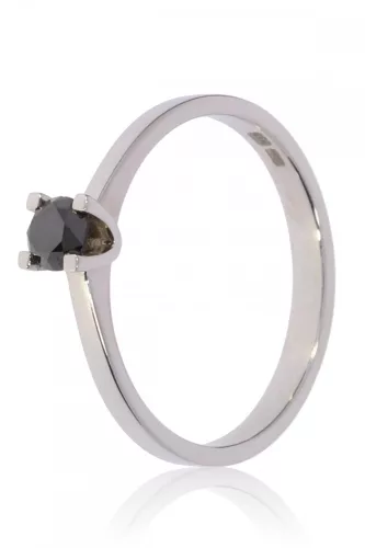 Fehér arany fekete gyémánt köves gyűrű 74793