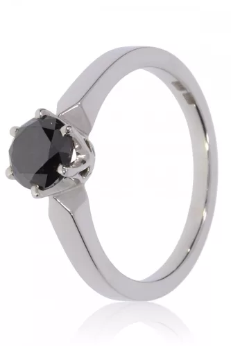 Fehér arany fekete gyémánt köves gyűrű 74796