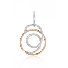 Vörös-Fehér arany gyémánt köves medál 75601