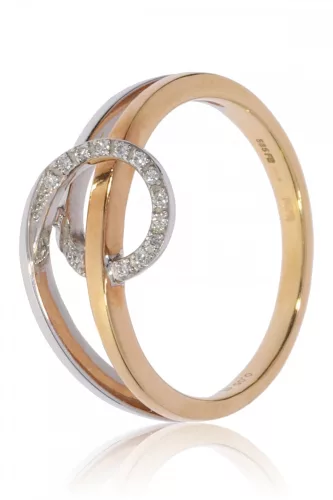 Vörös-Fehér arany gyémánt köves gyűrű 75602