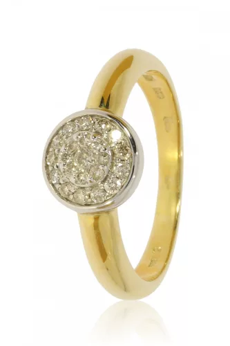 Sárga arany gyémánt köves gyűrű 75611