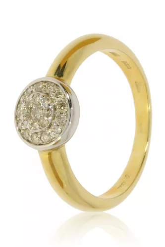 Sárga arany gyémánt köves gyűrű 75611