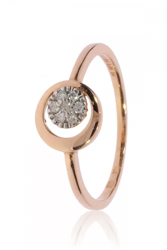 Vörös arany gyémánt köves gyűrű 76468