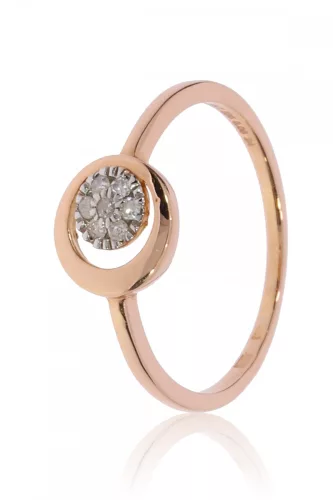 Vörös arany gyémánt köves gyűrű 76468