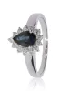 Fehér arany gyémánt és zafír köves gyűrű 76672