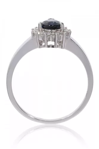 Fehér arany gyémánt és zafír köves gyűrű 76672