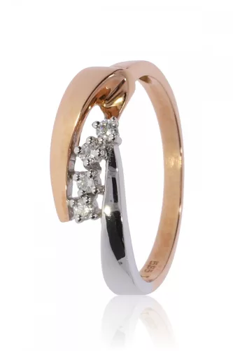 Vörös-Fehér arany gyémánt köves gyűrű 76676