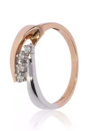 Vörös-Fehér arany gyémánt köves gyűrű 76676