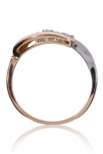 Vörös-Fehér arany gyémánt köves gyűrű 76676
