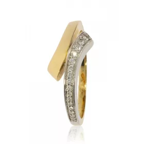 Sárga-Fehér arany gyémánt köves gyűrű 76691