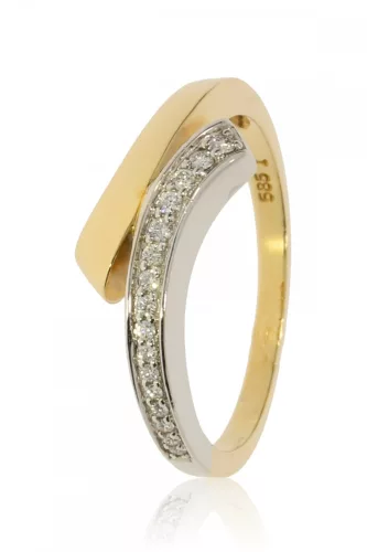 Sárga-Fehér arany gyémánt köves gyűrű 76691