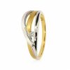 Kétszínű fehér és sárga arany gyémánt gyűrű elegáns dizájn