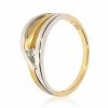 Kétszínű fehér és sárga arany gyémánt gyűrű elegáns dizájn