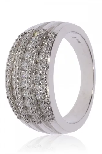 Fehér arany gyémánt köves gyűrű 76740