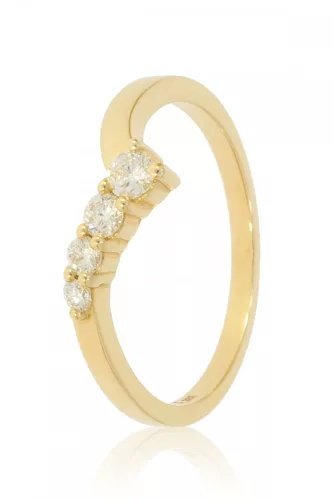 Sárga arany gyémánt köves gyűrű 76743