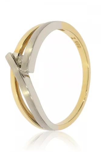 Fehér-Sárga arany gyémánt köves gyűrű 76783