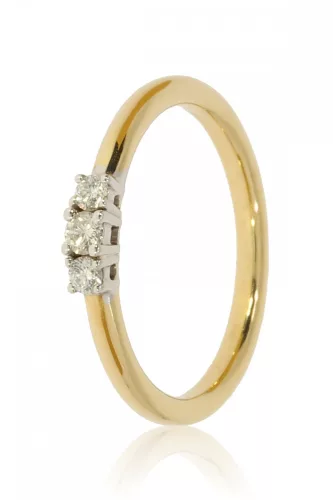Sárga-Fehér arany gyémánt köves gyűrű 76814