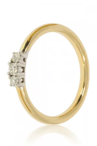 Sárga-Fehér arany gyémánt köves gyűrű 76814