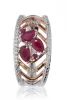 Vörös-Fehér arany gyémánt és rubin köves gyűrű 76956