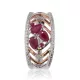Vörös-Fehér arany gyémánt és rubin köves gyűrű 76956