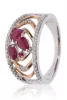 Vörös-Fehér arany gyémánt és rubin köves gyűrű 76956