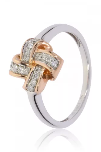 Fehér-Vörös arany gyémánt köves gyűrű 76957