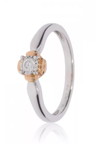 Fehér-Vörös arany gyémánt köves gyűrű 76979