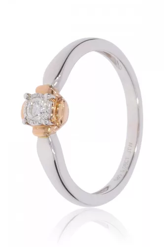 Fehér-Vörös arany gyémánt köves gyűrű 76979
