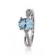 Fehér arany gyémánt és kék topáz köves gyűrű 76983