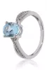 Fehér arany gyémánt és kék topáz köves gyűrű 76983